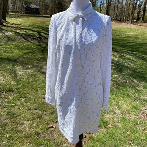 NEW DIANE VON FURSTENBERG DRESS SHIFT WHITE  FLORAL LACE SIZE 8 NWT LEEANDRA